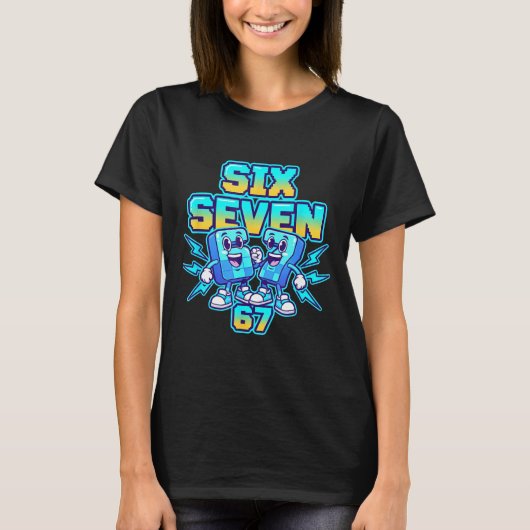 Christmas Six Seven 67 Meme Funny Retro Electric H T-Shirt (Vorderseite)
