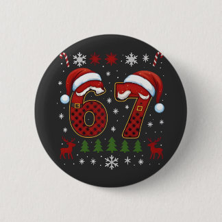 Christmas Six Seven 67 Santa Xmas Gen Alpha Button