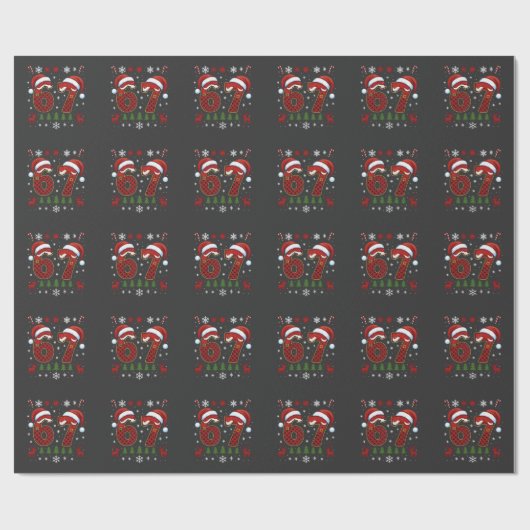 Christmas Six Seven 67 Santa Xmas Gen Alpha Geschenkpapier (Flach)