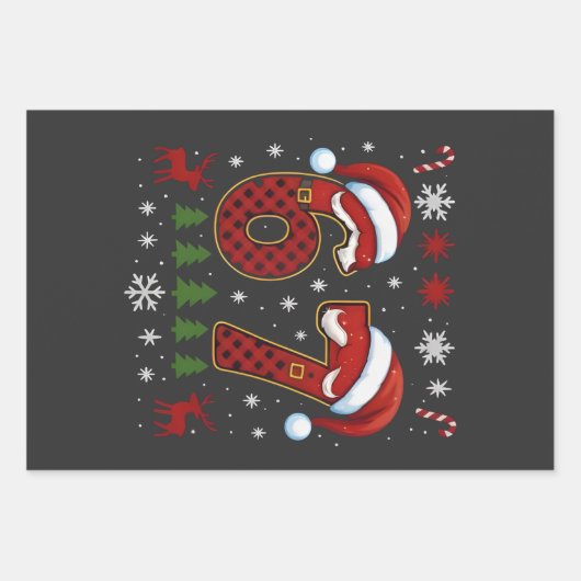 Christmas Six Seven 67 Santa Xmas Gen Alpha Geschenkpapier Set (Vorderseite)