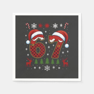 Christmas Six Seven 67 Santa Xmas Gen Alpha Serviette