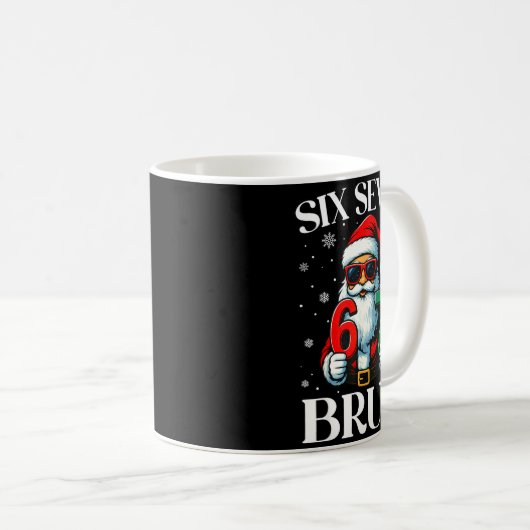 Christmas Six Seven Bruh Meme 6 7 Slang Cool Santa Kaffeetasse (VorderseiteRechts)