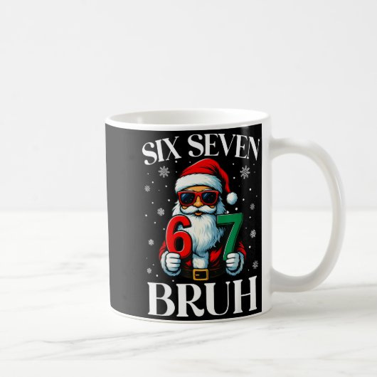 Christmas Six Seven Bruh Meme 6 7 Slang Cool Santa Kaffeetasse (Rechts)