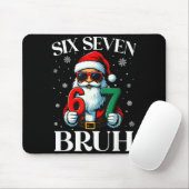 Christmas Six Seven Bruh Meme 6 7 Slang Cool Santa Mousepad (Mit Mouse)