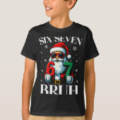 Christmas Six Seven Bruh Meme 6 7 Slang Cool Santa T-Shirt (Vorderseite)