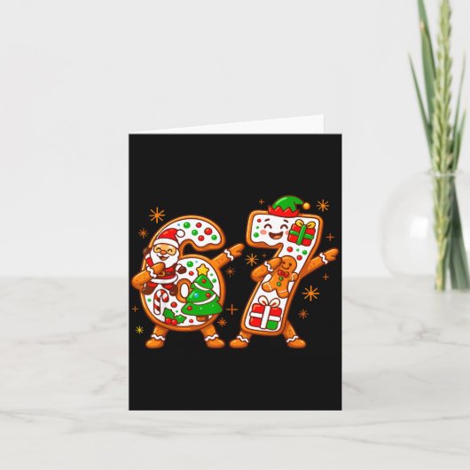 Christmas Six Seven Dabbing Cool Meme 67 Xmas Dab  Karte (Vorderseite)