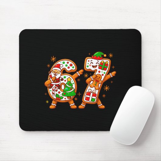 Christmas Six Seven Dabbing Cool Meme 67 Xmas Dab  Mousepad (Mit Mouse)