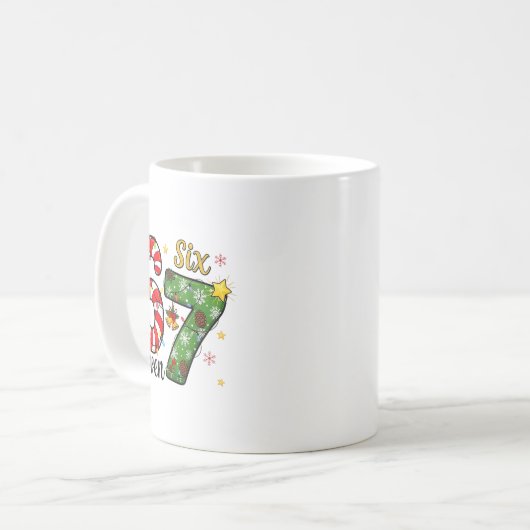 Christmas Six Seven Funny Trendy 6 7 Viral Meme Kaffeetasse (Vorderseite Links)