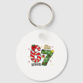 Christmas Six Seven Funny Trendy 6 7 Viral Meme Schlüsselanhänger (Vorderseite)