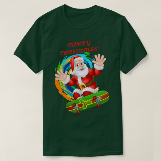 Christmas skateboarding santa 146 T-Shirt (Design vorne)