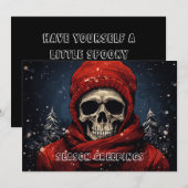 Christmas Skeleton Gothic Feiertagskarte (Vorne/Hinten)