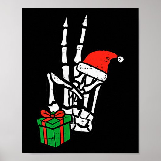 Christmas Skeleton Hand Peace Cket Xmas Men Women Poster (Vorne)