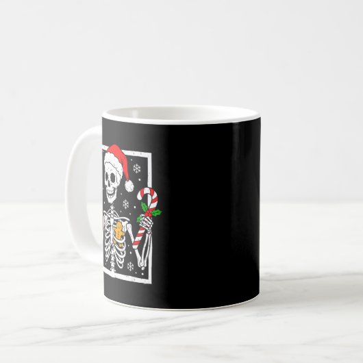 Christmas Skeleton Hat Santa Coffee Candy Cane Xma Kaffeetasse (Vorderseite Links)