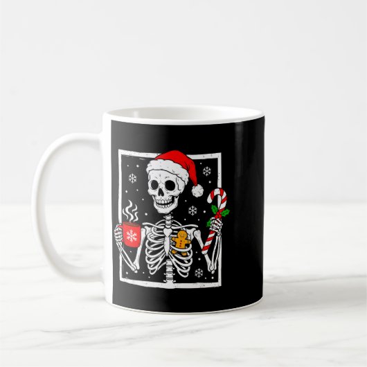 Christmas Skeleton Hat Santa Coffee Candy Cane Xma Kaffeetasse (Links)