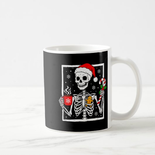 Christmas Skeleton Hat Santa Coffee Candy Cane Xma Kaffeetasse (Rechts)