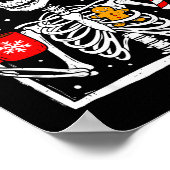 Christmas Skeleton Hat Santa Coffee Candy Cane Xma Poster (Ecke)