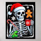 Christmas Skeleton Hot Chocolate Funny Xmas Men Wo Poster (Vorne)