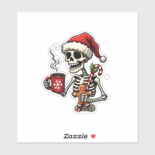 Christmas Skeleton Hot Chocolate Xmas Men Women Ki Aufkleber (Blatt)