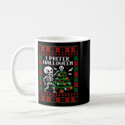 Christmas Skeleton I Prefer Halloween Ugly Christm Kaffeetasse (Links)