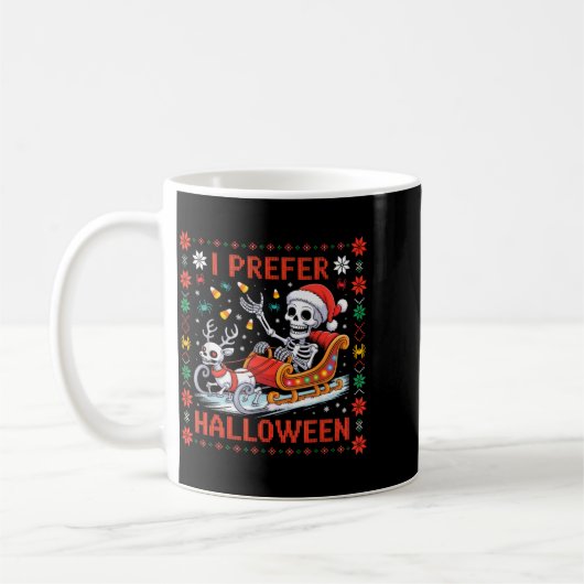Christmas Skeleton I Prefer Halloween Ugly Christm Kaffeetasse (Links)