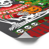 Christmas Skeleton I Prefer Halloween Ugly Xmas Gr Poster (Ecke)