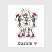 Christmas Skeleton Santa Dancing Lights (1) Aufkleber (Blatt)