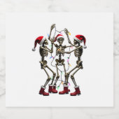 Christmas Skeleton Santa Dancing Lights (1) Schaumweinetikett (Einzelnes Label)