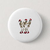 Christmas Skeleton Santa Dancing Lights (2) Button (Vorderseite)