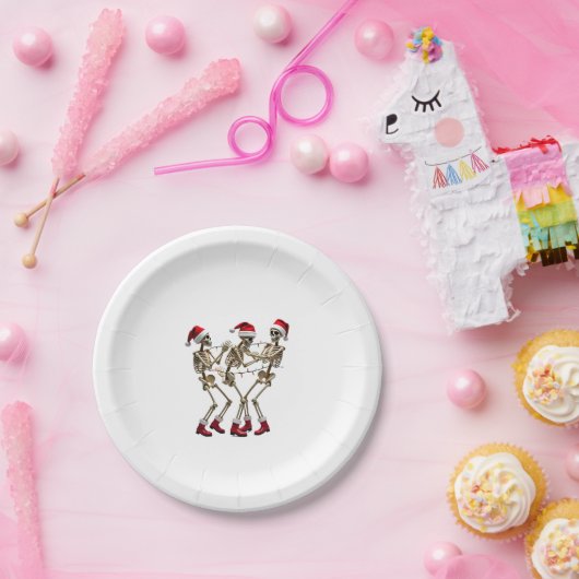 Christmas Skeleton Santa Dancing Lights (2) Pappteller (Party)