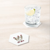 Christmas Skeleton Santa Dancing Lights (2) Untersetzer (Vor Ort)