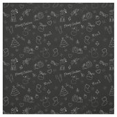Christmas Sketch Doodles Black Stoff (Muster)