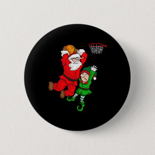 Christmas Sketll Santa Claus Slam Dunk Elf Funny H Button