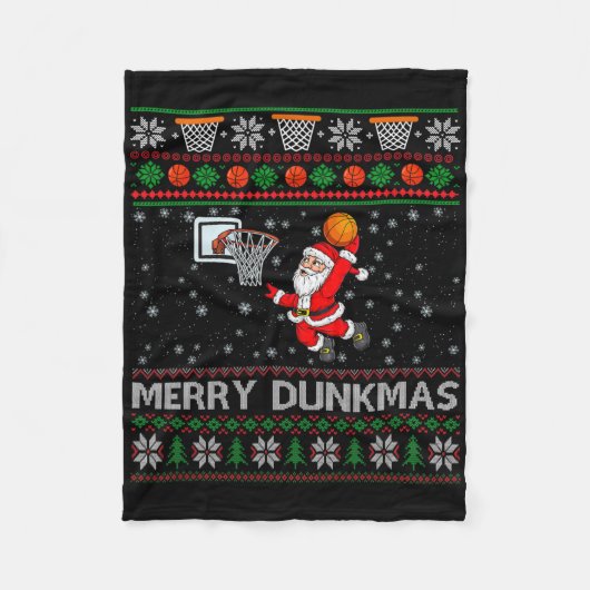 Christmas Sketll Spaß Joke Merry Dunkmas Fleecedecke (Vorderseite)
