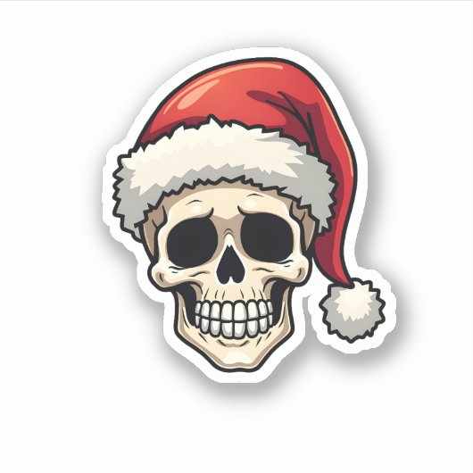 Christmas Skull Funny Santa XMES Men Women T-Shirt Aufkleber (Vorderseite)