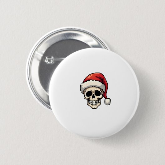 Christmas Skull Funny Santa XMES Men Women T-Shirt Button (Vorne & Hinten)