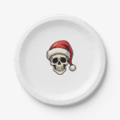 Christmas Skull Funny Santa XMES Men Women T-Shirt Pappteller (Vorderseite)