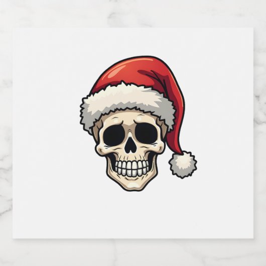 Christmas Skull Funny Santa XMES Men Women T-Shirt Schaumweinetikett (Einzelnes Label)