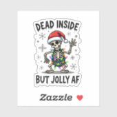Christmas Skull Peace Dead Inside But Jolly Xmas M Aufkleber (Blatt)