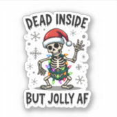Christmas Skull Peace Dead Inside But Jolly Xmas M Aufkleber (Vorderseite)