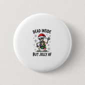Christmas Skull Peace Dead Inside But Jolly Xmas M Button (Vorderseite)