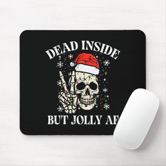 Christmas Skull Peace Dead Inside But Jolly Xmas M Mousepad (Mit Mouse)