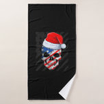 Christmas Skull Skelett Santa Cap Badehandtuch<br><div class="desc">Christmas Skull Skelett Santa Cap</div>