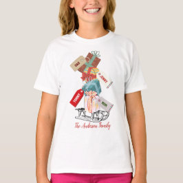 Christmas Sled Snow White Red Cute Vintage T-Shirt