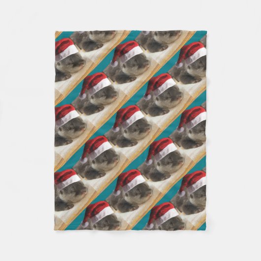 Christmas Sleepy Otter Fleecedecke (Vorderseite)