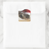 Christmas Sleepy Otter Quadratischer Aufkleber (Tasche)
