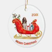 Christmas Sleigh Basset Hound Dog Keramik Ornament (Links)