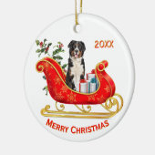 Christmas Sleigh Bernese Mountain Dog Keramik Ornament (Links)