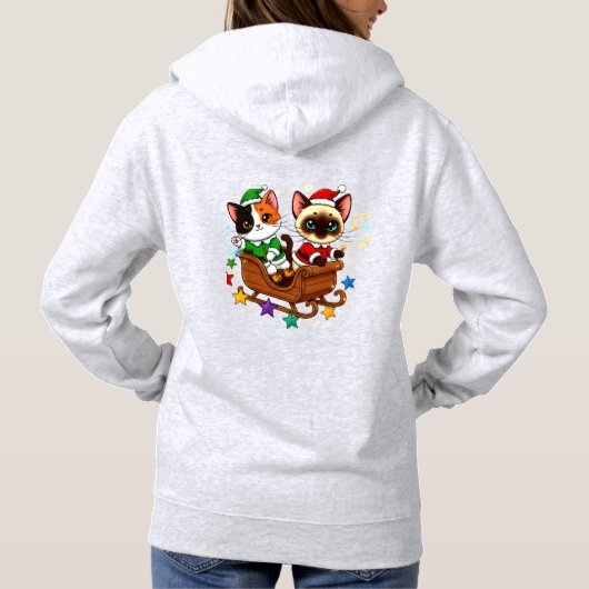 Christmas Sleigh Cats! Hoodie (Rückseite)