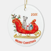 Christmas Sleigh Dalmatiner Dog Keramik Ornament (Links)