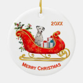 Christmas Sleigh Dalmatiner Dog Keramik Ornament (Hinten)